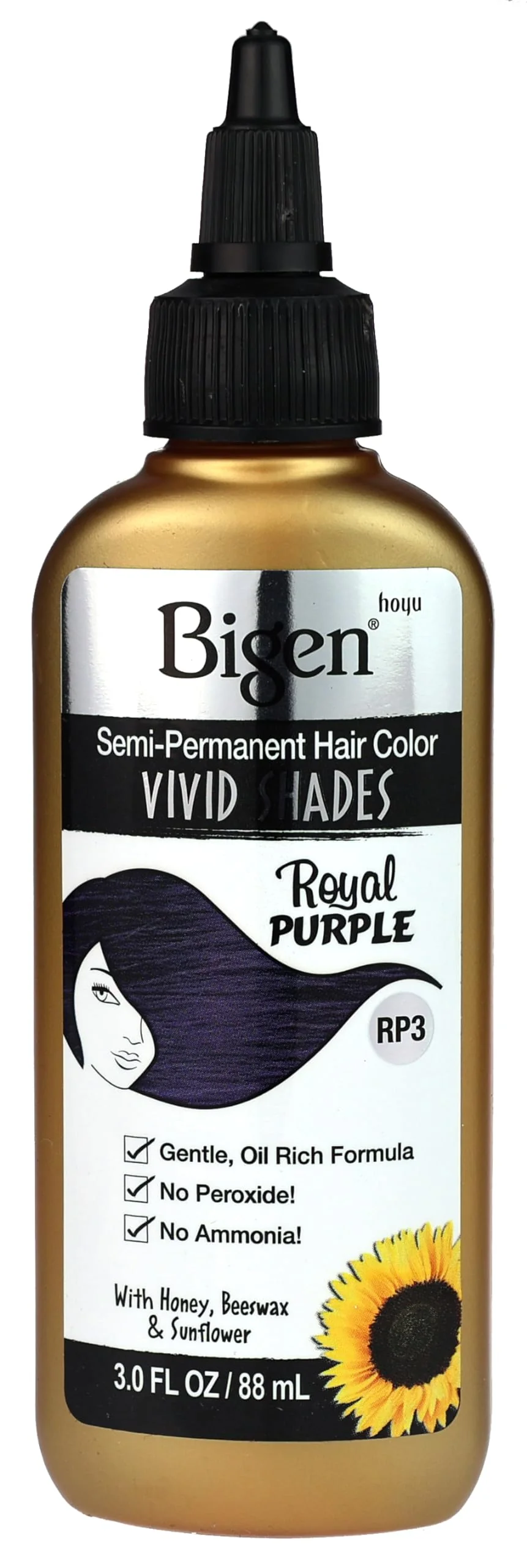 Premium Bigen Semi-Permanent Haircolor Rp3 Royal Purple 3 Ounce 88ml 2 Pack User-Friendly