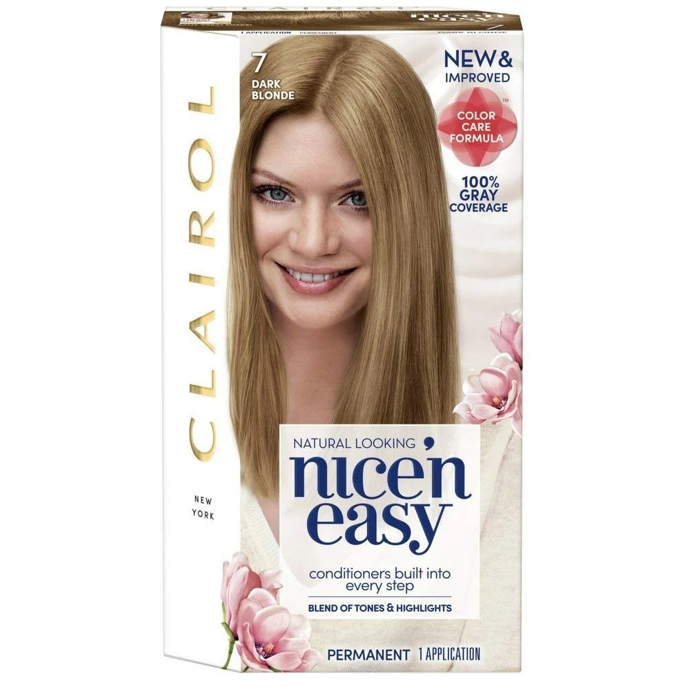 Outstanding Clairol Nice'n Easy Liquid Permanent Hair Dye 7 Dark Blonde Hair Color Pack of 3 Prestigious