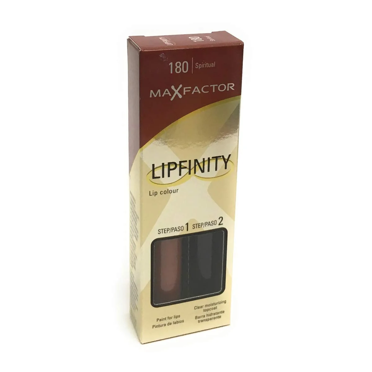 Dependable 2 x Max Factor Lipfinity Lipstick Two Step New In Box - 180 Spiritual Solid
