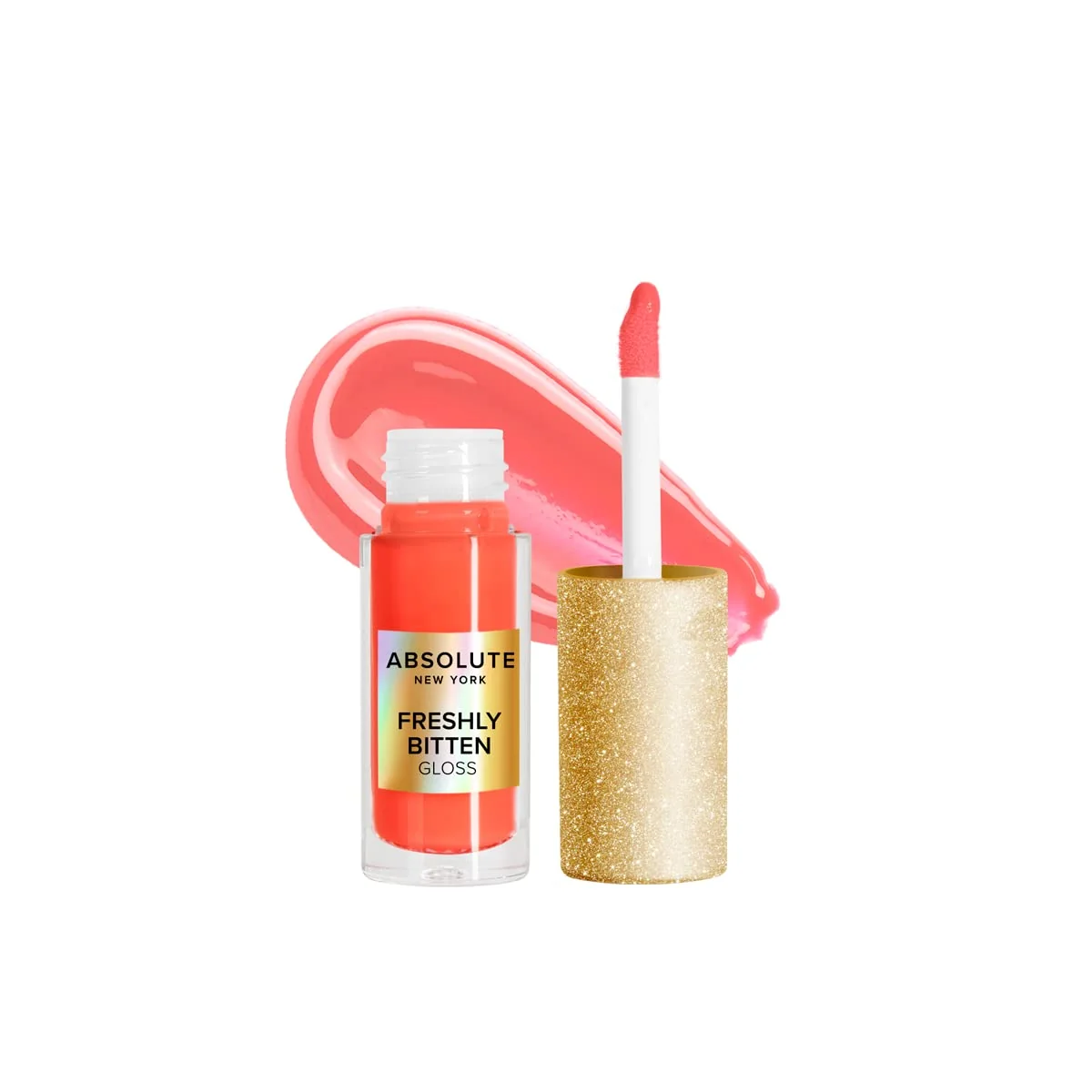 Dependable Absolute New York Freshly Bitten Gloss Non Sticky Weightless Lip Gloss with Jojoba Oil Fantasy Sheer Coral .8 Oz Genuine