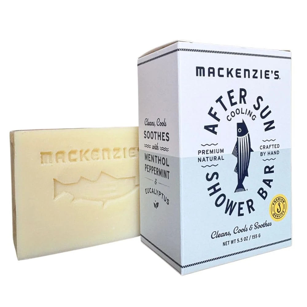 Original MACKENZIE'S After Sun Cooling Shower Bar - Gifts for Men - Gifts for Women - Gift for Fisherman - Natural Bar Soap - Cooling - Peppermint - Menthol