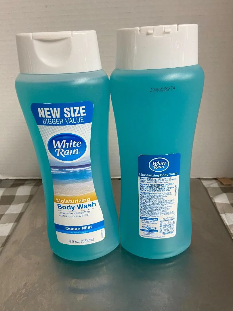 Safe White Rain Body Wash Ocean Mist 2 EA 18 oz Enhanced