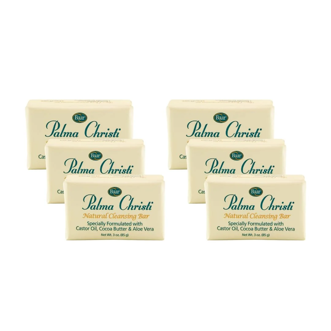 Specialty Baar Palma Christi Castor Oil Natural Cleansing Bar Soap 6 bar set Easy-to-Use