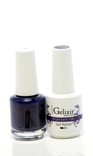 Sophisticated Gelixir matching color gel nail lacquer Purple Sand - 108 Lightweight