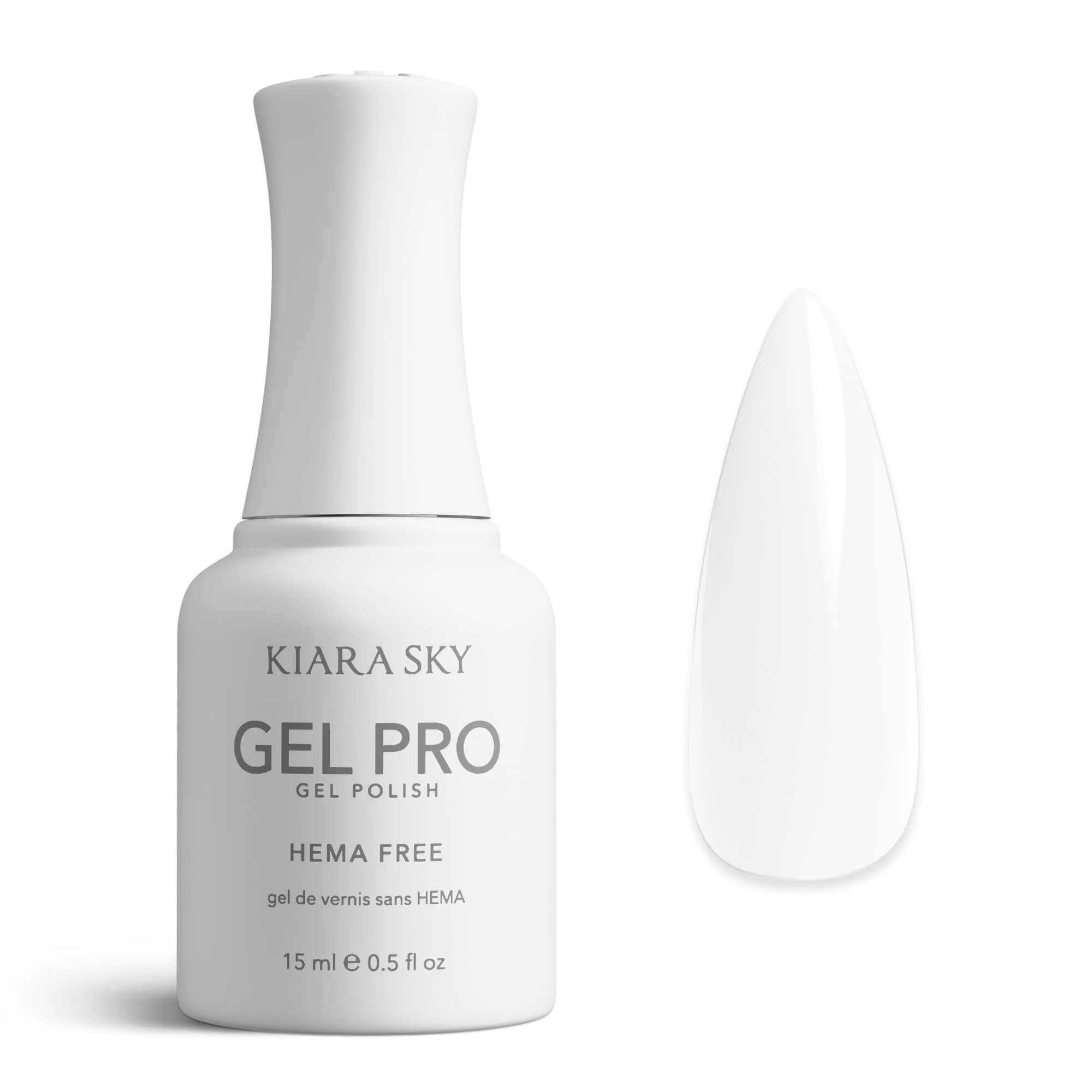 Unique KIARA SKY Pro Hema- Gel Nail Polish True White 0.5 Fl oz Sustainable