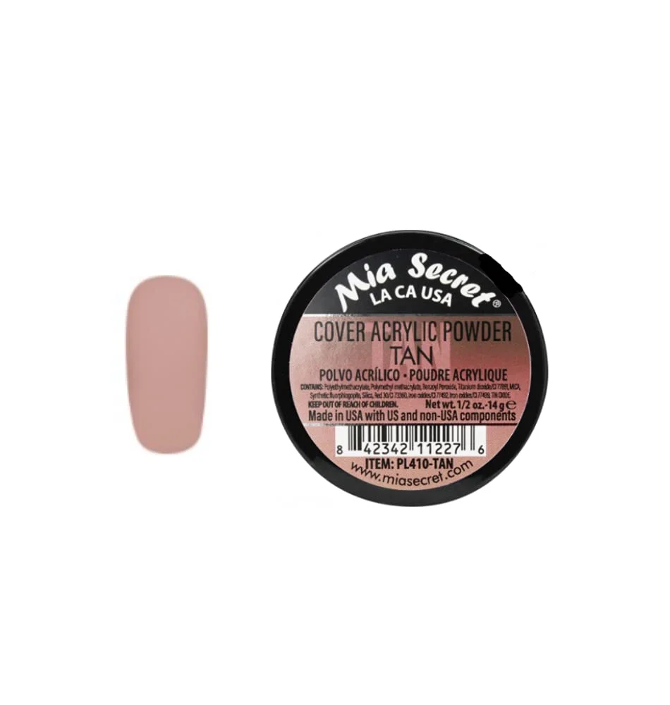 Unique Mia Secret Cover Tan Acrylic Powder MADE IN USA Multiple Sizes 1 2 oz High-Performance
