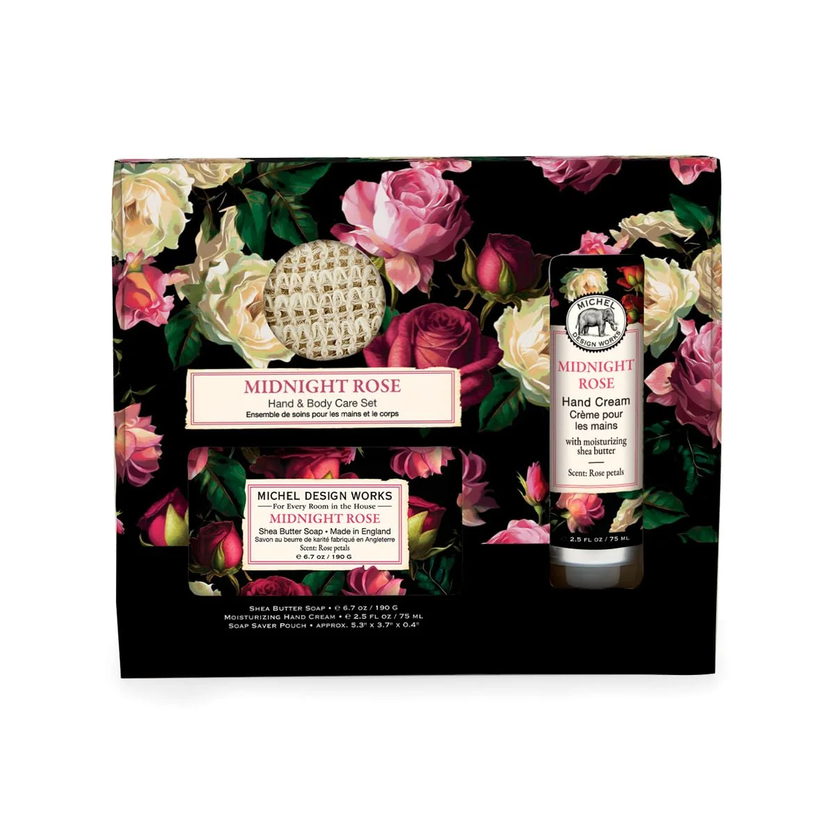 Practical Michel Design Works Body Care Set Midnight Rose Hand Cream with Medium Bar Soap Soap Saver Beautiful Boxed Gift Set Smart