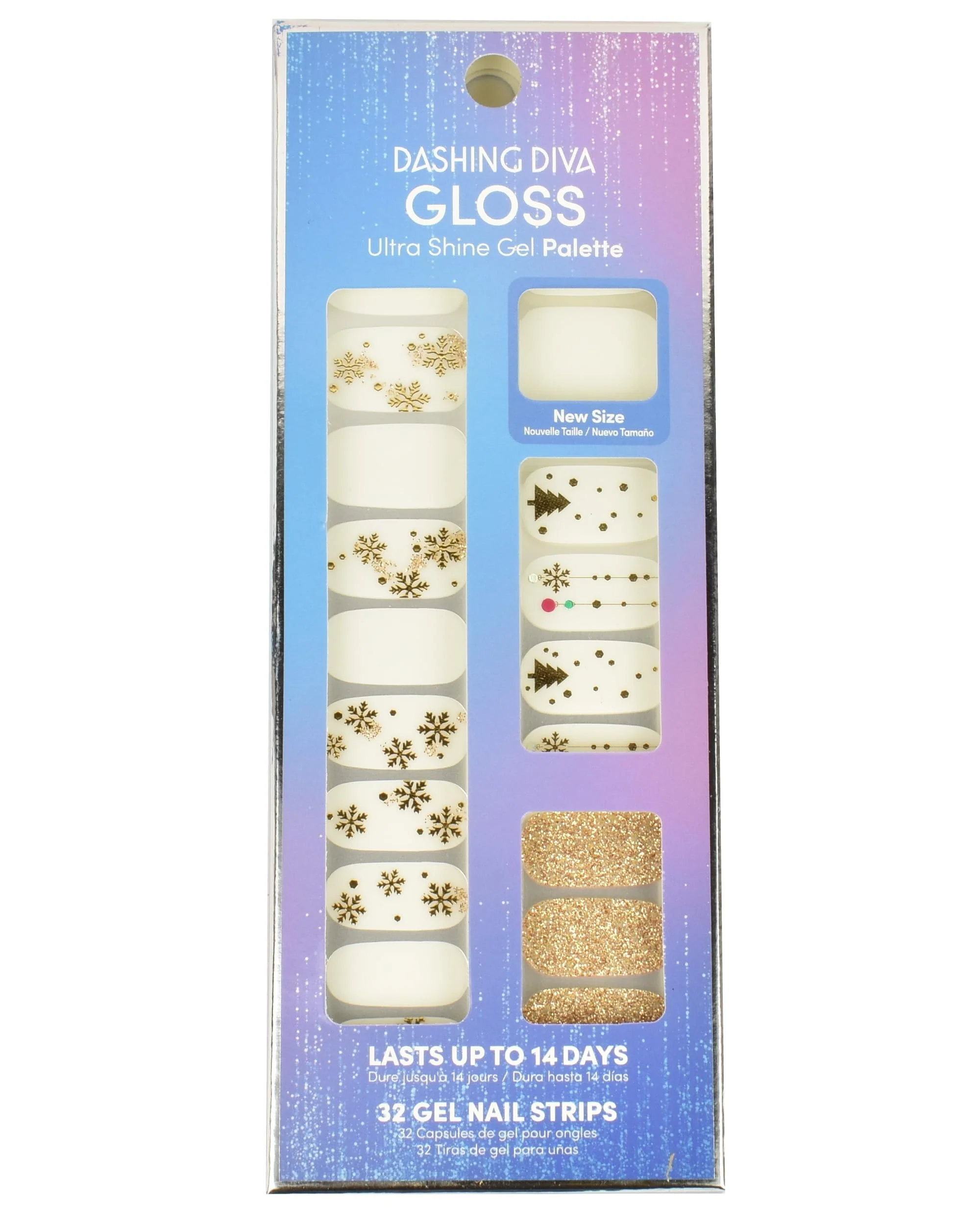 Contemporary Dashing Diva Gloss Nail Strips - Yuletide Cheer UV Chip Resistant Long Lasting Gel Stickers 32 Wraps 1 Prep Pad 1 File Effective