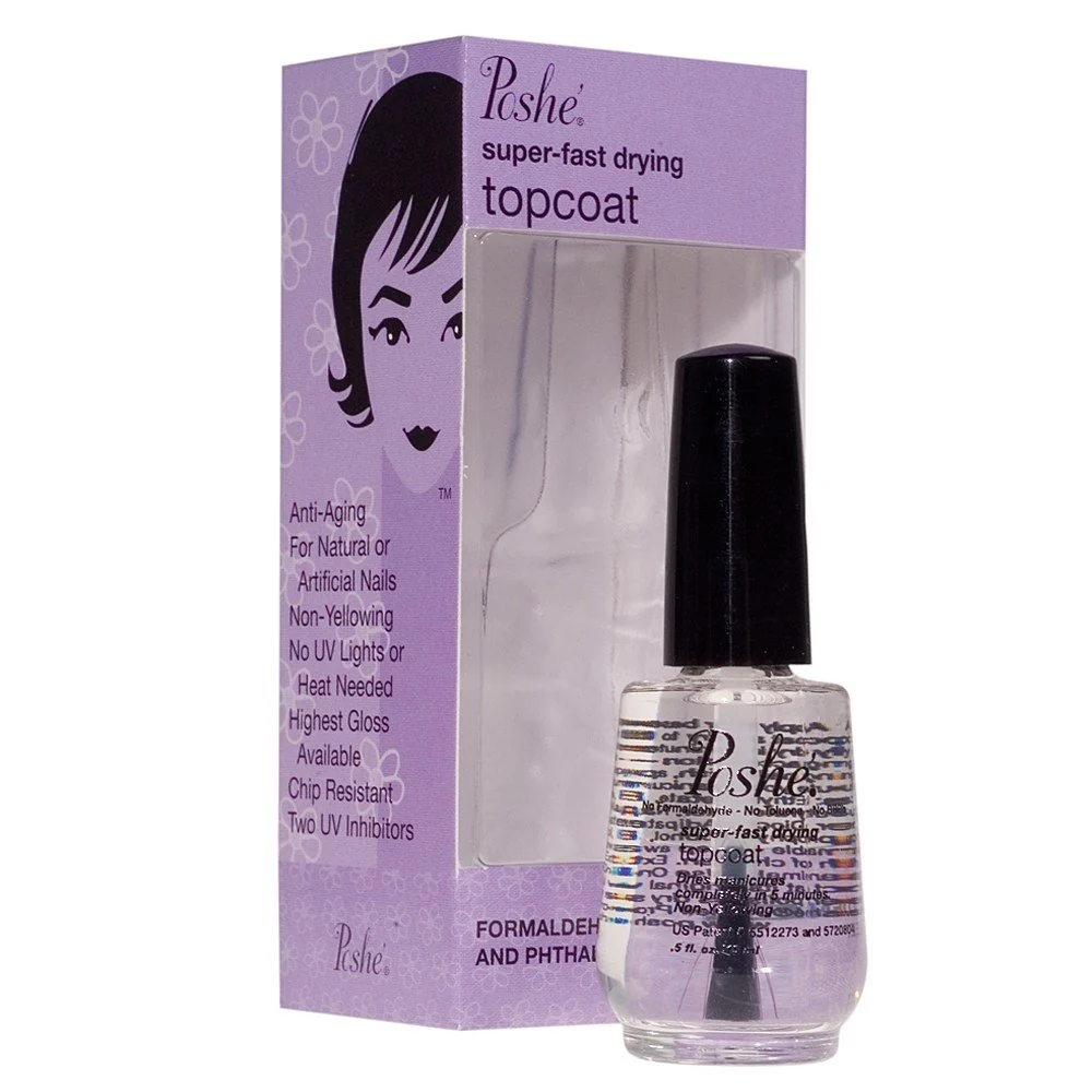 Safe Poshe Super Fast Drying Top Coat 0.5 Fluid Ounce High-Performance