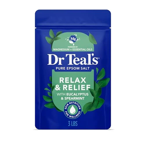 Selected Dr Teal's Epsom Salt Magnesium Soak Relax Relief with Eucalyptus Spearmint Essential Oils 3 lbs Exclusive