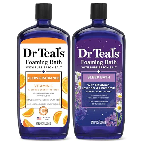Detailed Dr Teal's Foaming Bath with Pure Epsom Salt Vitamin C Sleep Blend 34 fl oz Pack of 2 Proven