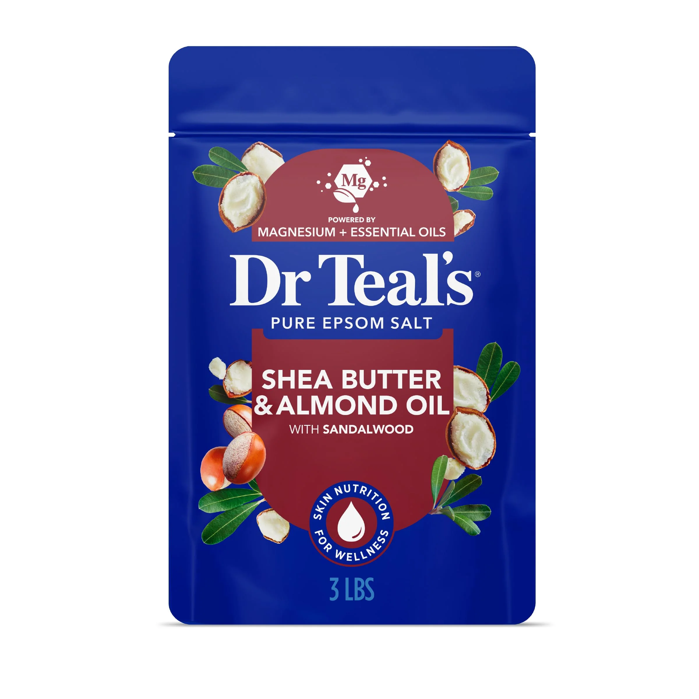 Versatile Dr Teal's Epsom Salt Magnesium Soak Soften Moisturize with Shea Butter Almond Oil 3 lbs Relaxed