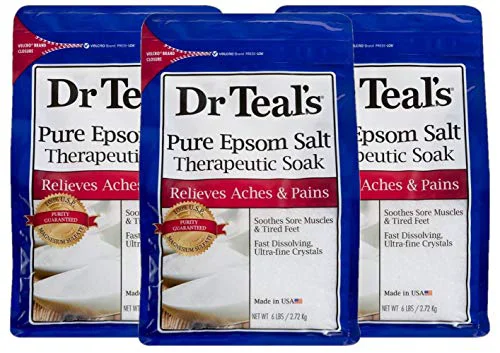 Superior Dr. Teal's Therapeutic Soak Gift Set 3 Pack 6lbs Ea. - Unscented Soaking Solution Blended with Pure Epsom Salt - Ease Aches Pains Speed-Up Modern