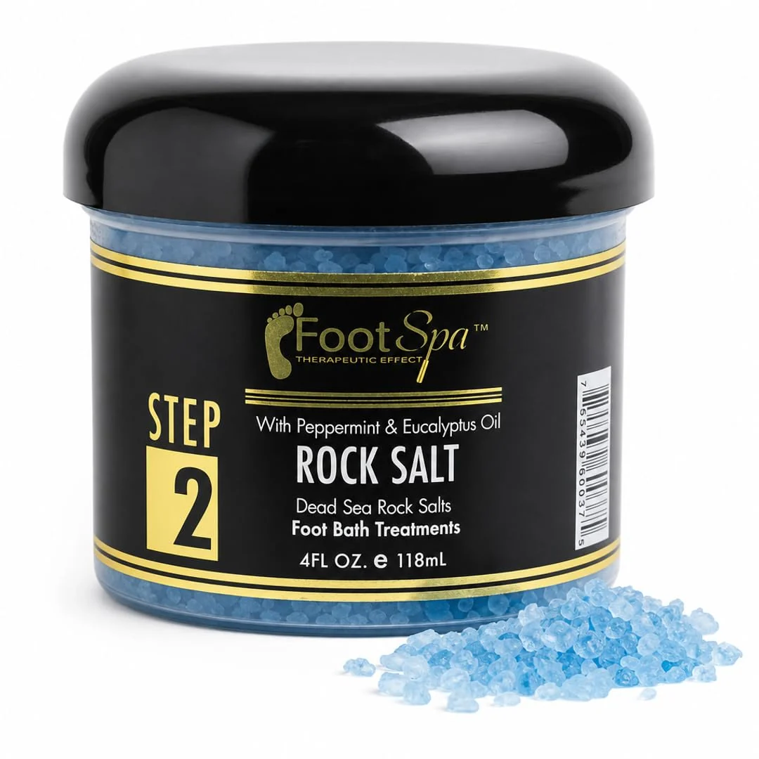 Healthy Foot SPA Pedicure Foot Soak with Dead Sea Salts - Peppermint Eucalyptus Oil Soak for Callus Softening Dry Heels Sore Muscle Relief - Made in USA Breathable