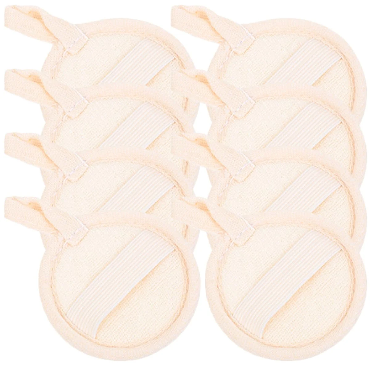 Secure PRETYZOOM 8pcs Natural Loofah Pads 8cm Exfoliating Skin Cleansing Sponges for Face and Body Makeup Removal Reusable Bath Scrubbing Pads for Gentle Functional