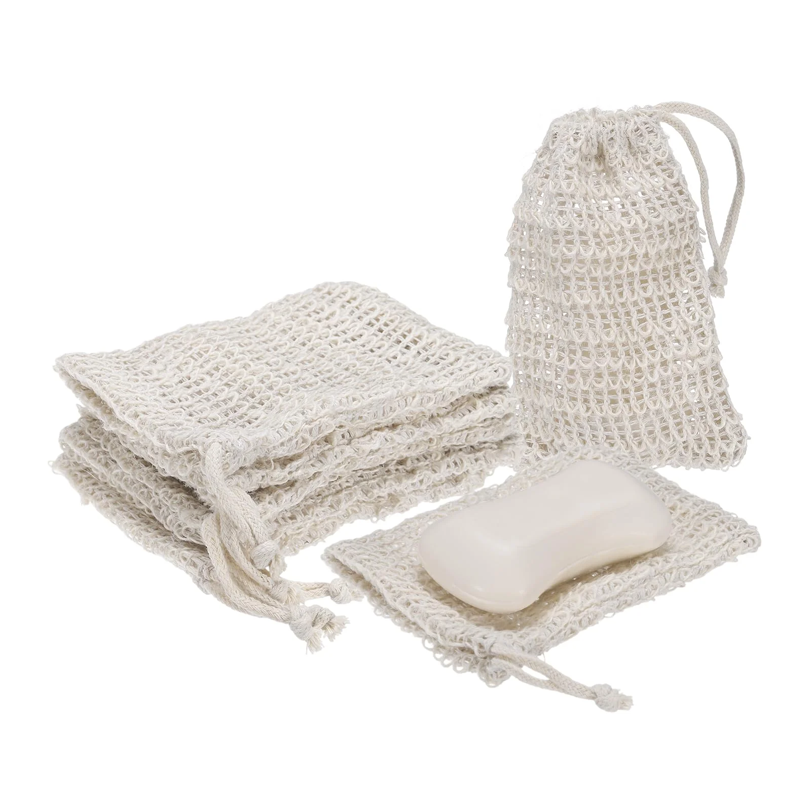 Elegant uxcell 10 Pcs Soap Saver Bag 5.5 x3.5 Mesh Soap Bag with Drawstring Cotton Scrubber Pouch Exfoliating Net for Body Shower Foaming Travel Camping Reusable