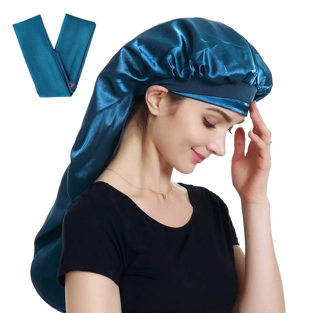 Pure Satin Bonnet Extra Large for Braids Long Sleeping Cap Versatile