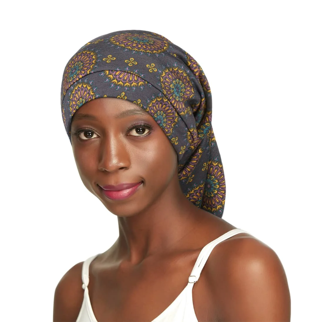 Smooth Satin Lined Cap for Natural Hair Big Bonnet for Braids Print Original