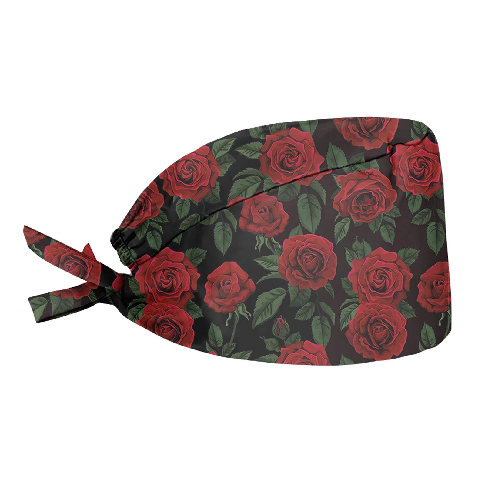 Expertly Made Babrukda Vintage Rose Red Sull Hats for Women Cleaning Scrub Cap with Sweatband Adjustable Tie Back Hats Head Hair Cover for Housework Painting Wear Minimalist