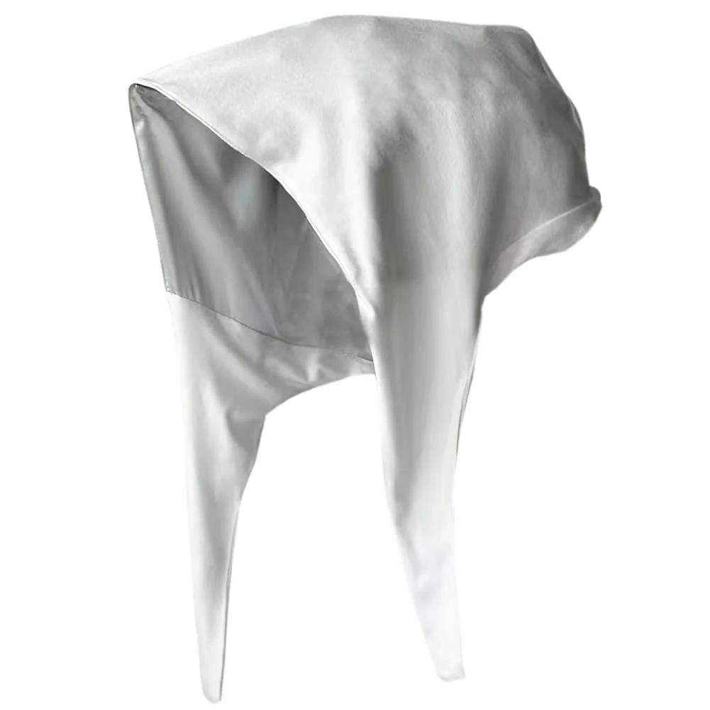 Durable Belsen Satin Bonnet Silk Bonnet Sleep Cap Satin Lined Slouchy Beanie Night Sleeping Hat Adjustable for Curly Hair White Convenient