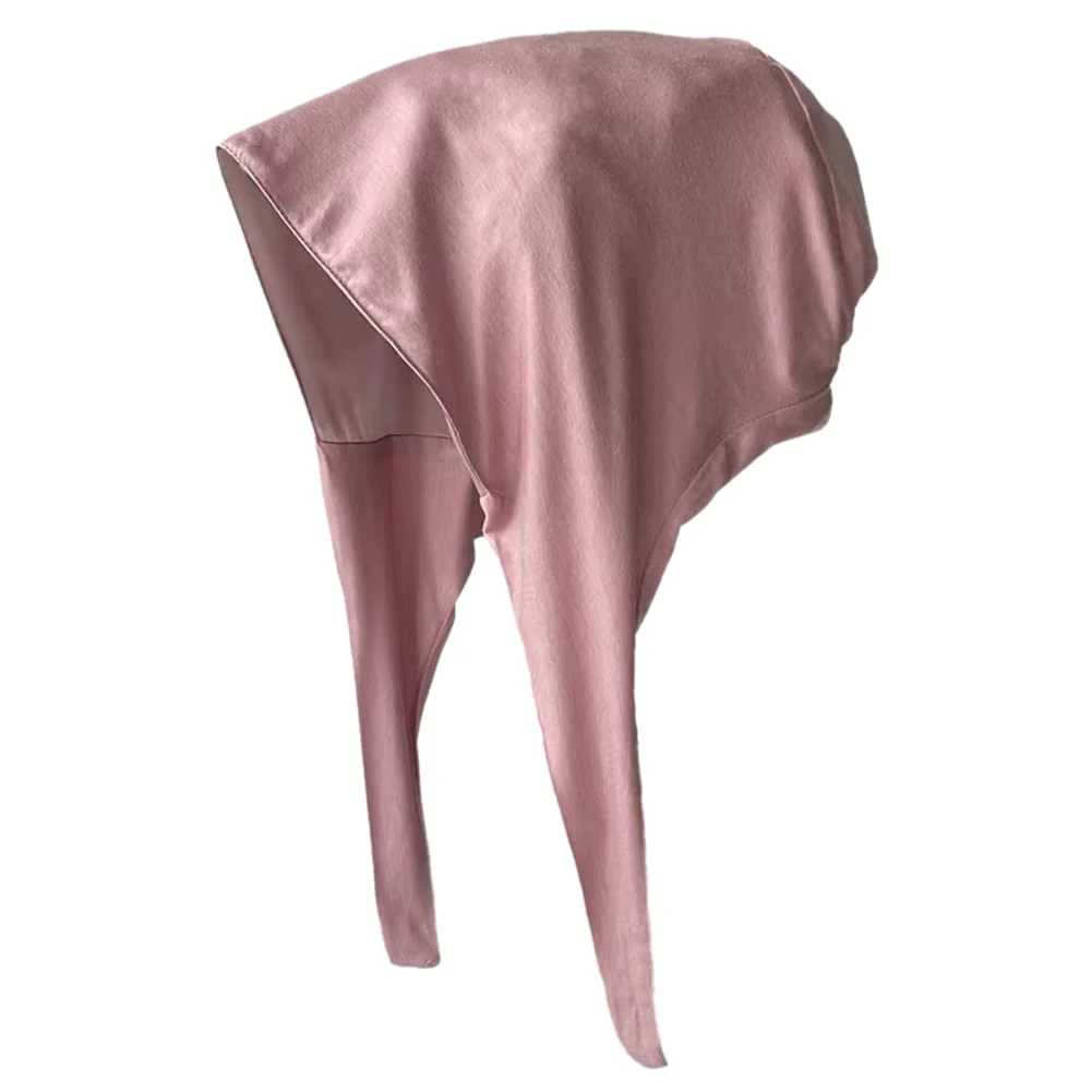Efficient Belsen Satin Bonnet Silk Bonnet Sleep Cap Satin Lined Slouchy Beanie Night Sleeping Hat Adjustable for Curly Hair Pink Solid