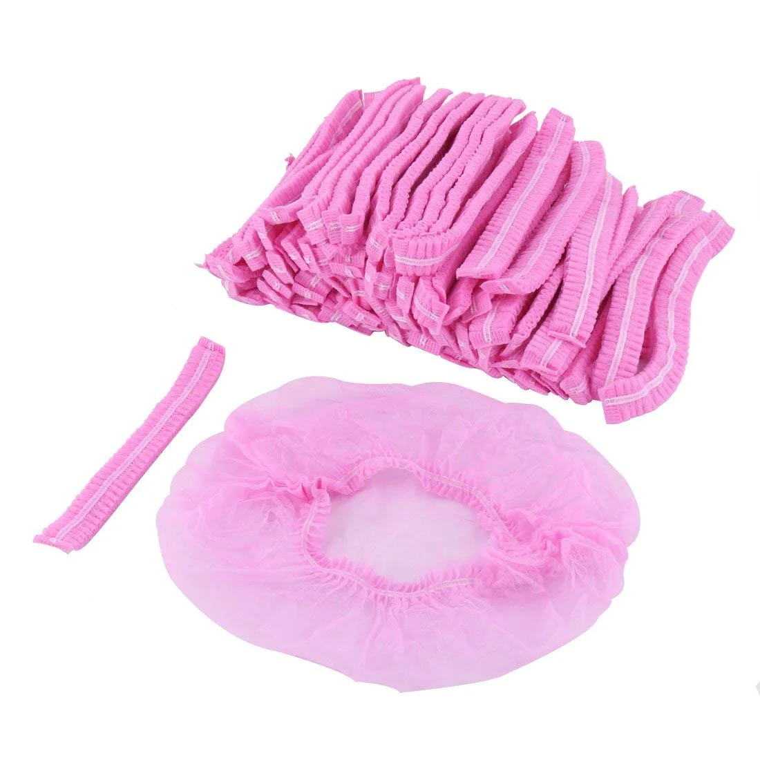 Easy-to-Use 1 Pack 100pcs Disposable Non Woven Makeup Spa Shower Cover Caps Hairnet Microblading Hair Caps Hot Pink Environmentally Friendly