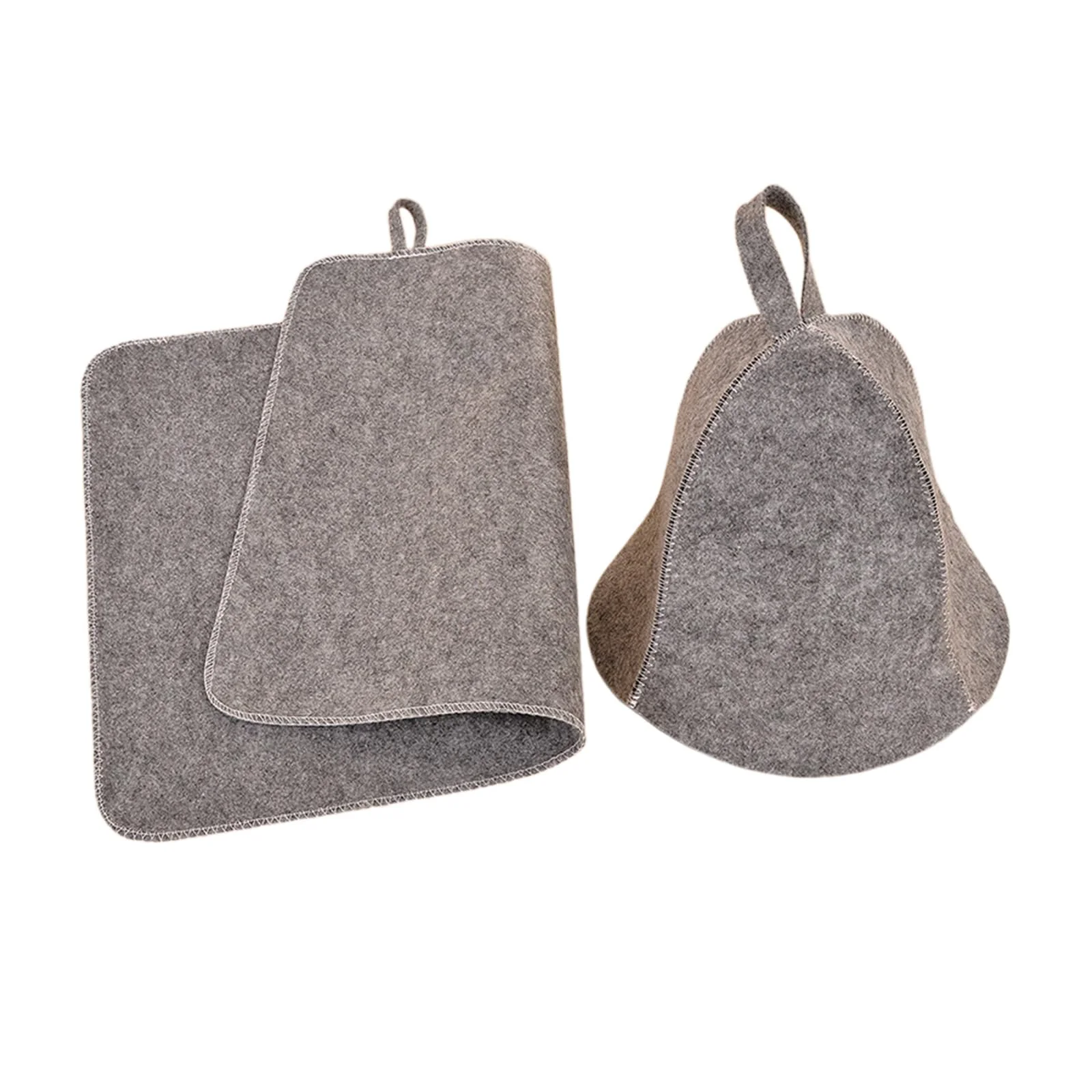 Dependable COPLKY Wool Felt Sauna Set Hat Russian Pad Breathable Bath Shower Men Women Protective Hair Bathroom Accessories Solid
