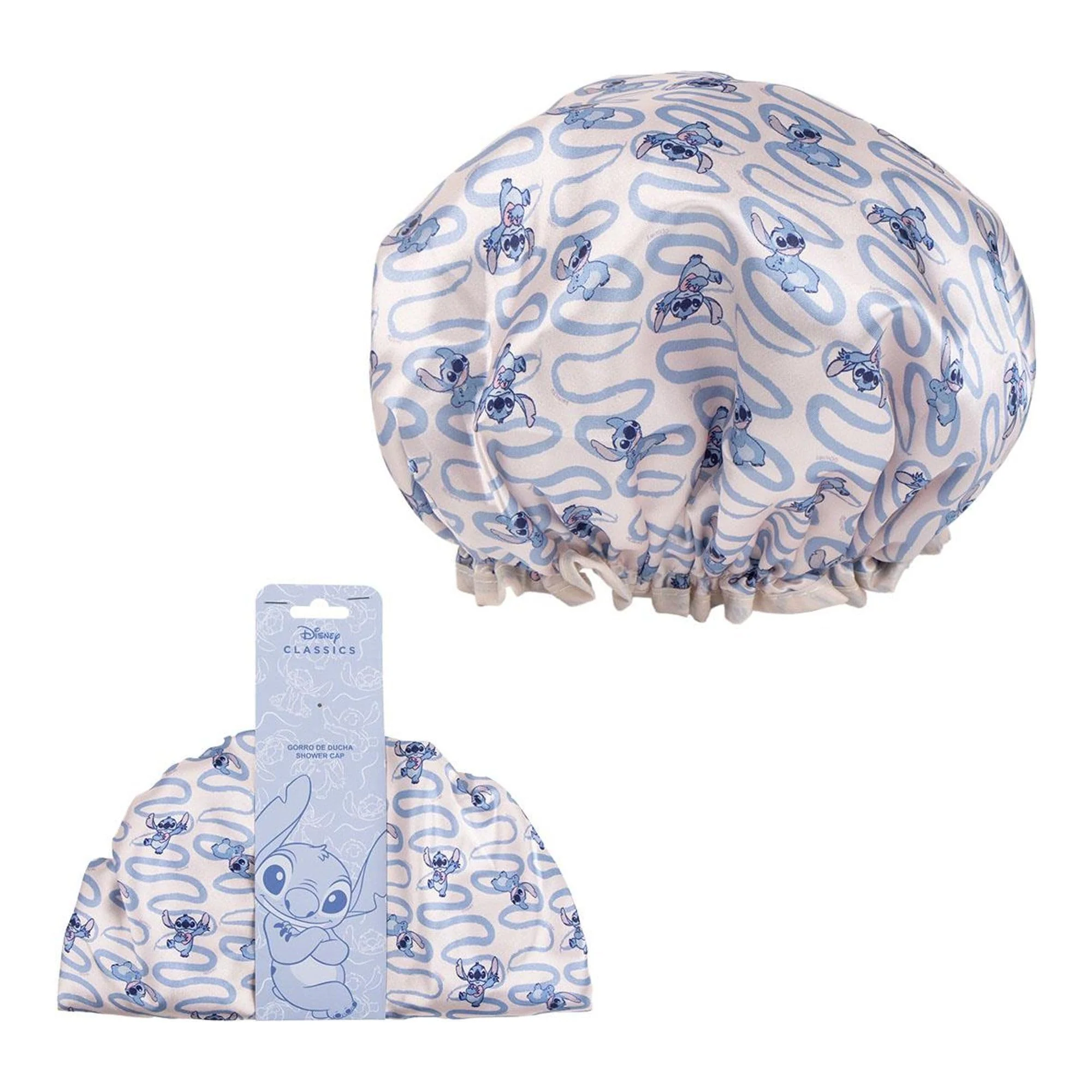 Official CERDÁ LIFE'S LITTLE MOMENTS - Waterproof and Adjustable Stitch Shower Cap - Stitch Shower Cap I for Shower Spa and Travel Contemporary