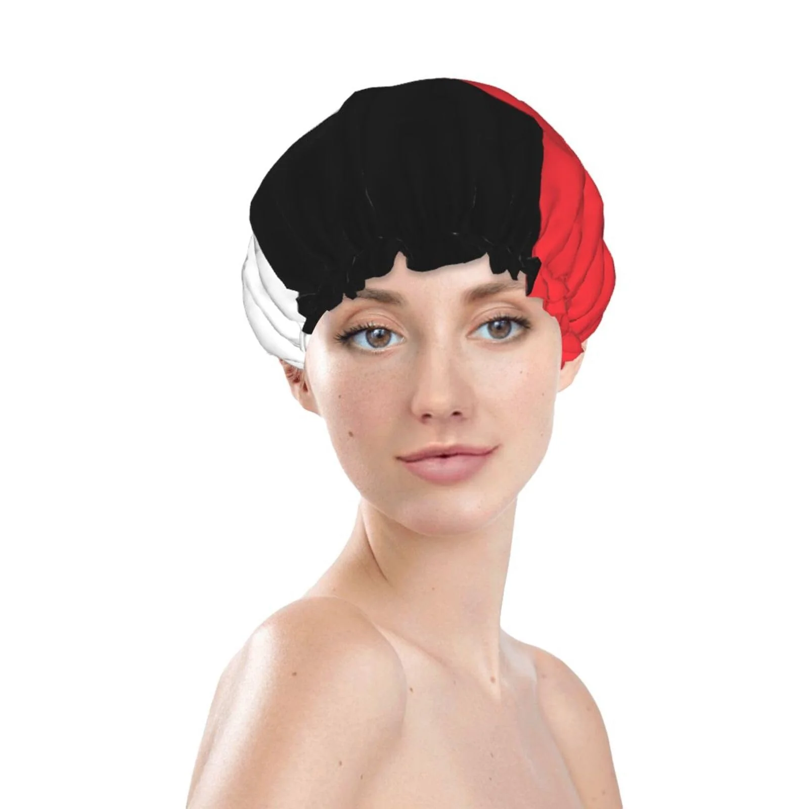 Next-Generation Palestine Flag Prints Shower Cap Double Layer Lined Waterproof Bathing Shower Hat Exceptional