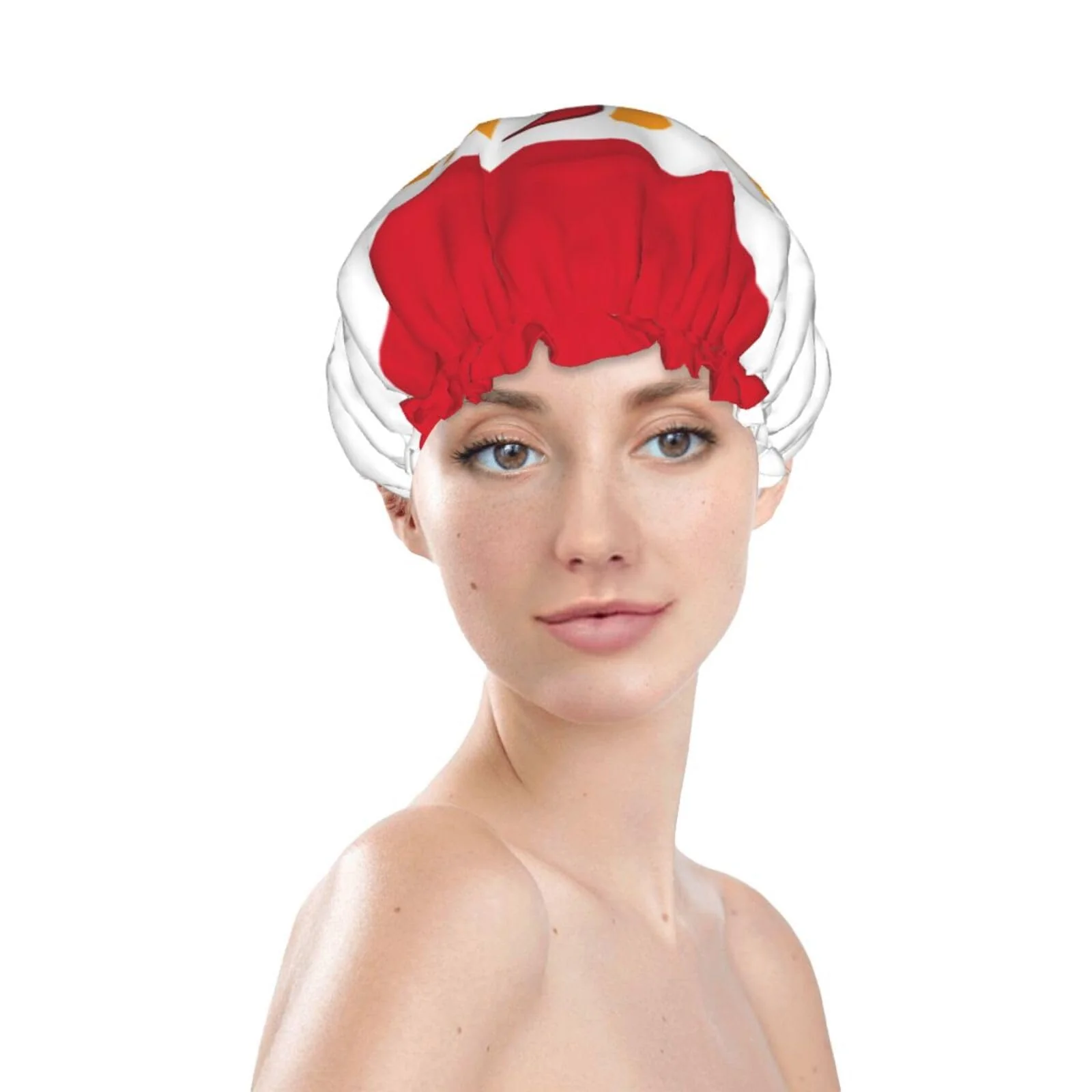Organic French Polynesia Flag Prints Shower Cap Double Layer Lined Waterproof Bathing Shower Hat Artisan