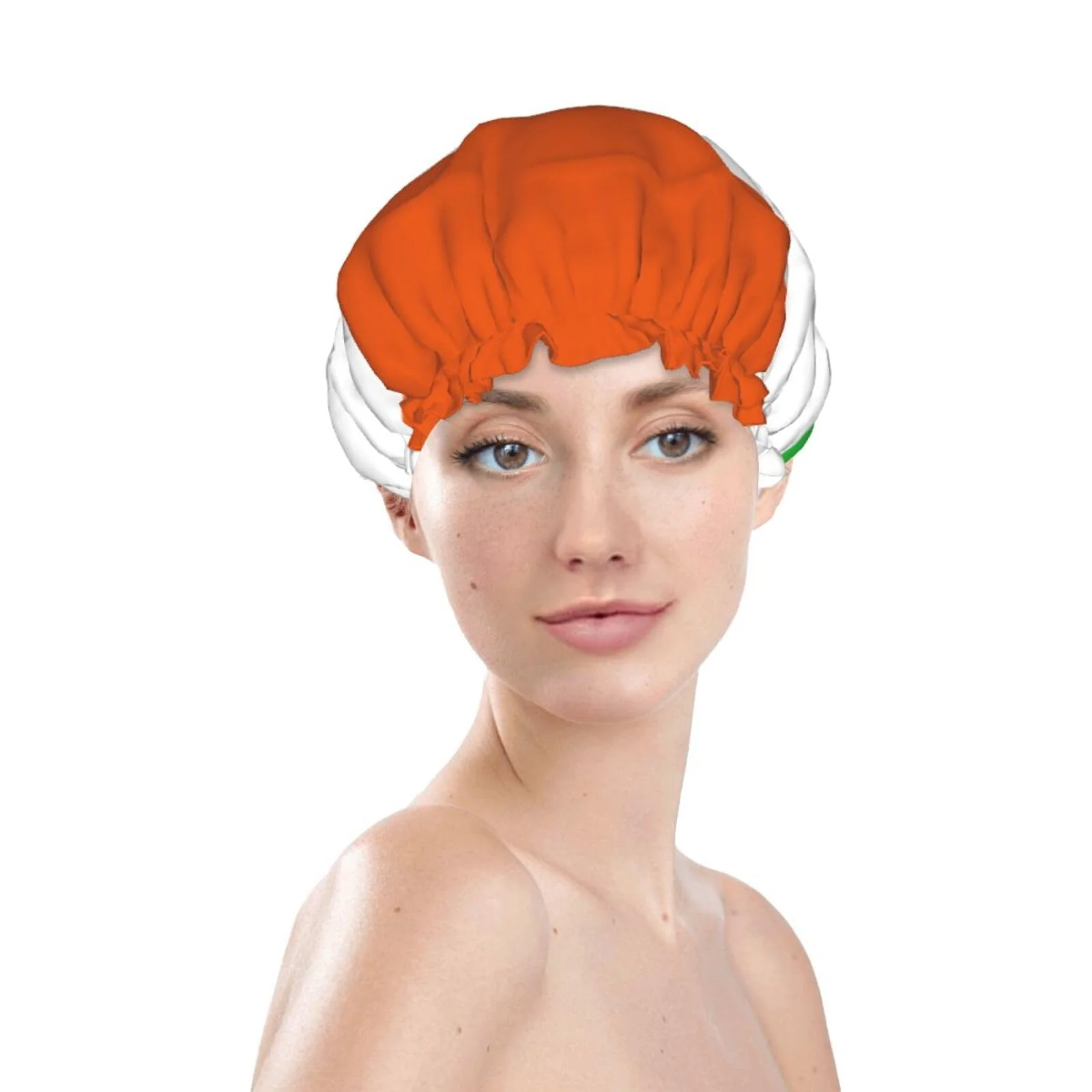 Artisan Niger Flag Prints Shower Cap Double Layer Lined Waterproof Bathing Shower Hat Exclusive