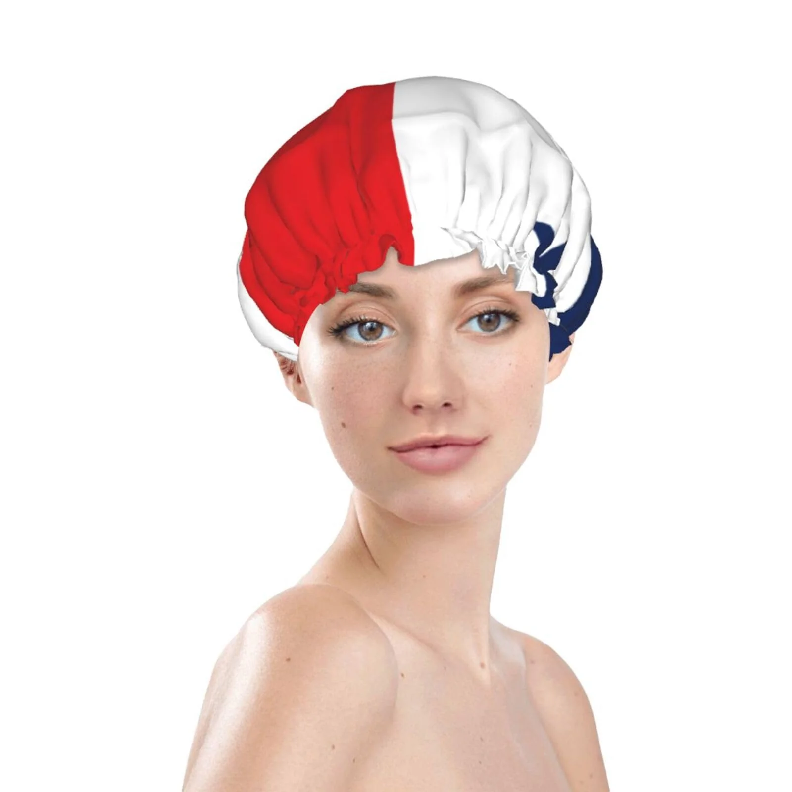 Contemporary Panama Flag Prints Shower Cap Double Layer Lined Waterproof Bathing Shower Hat Practical