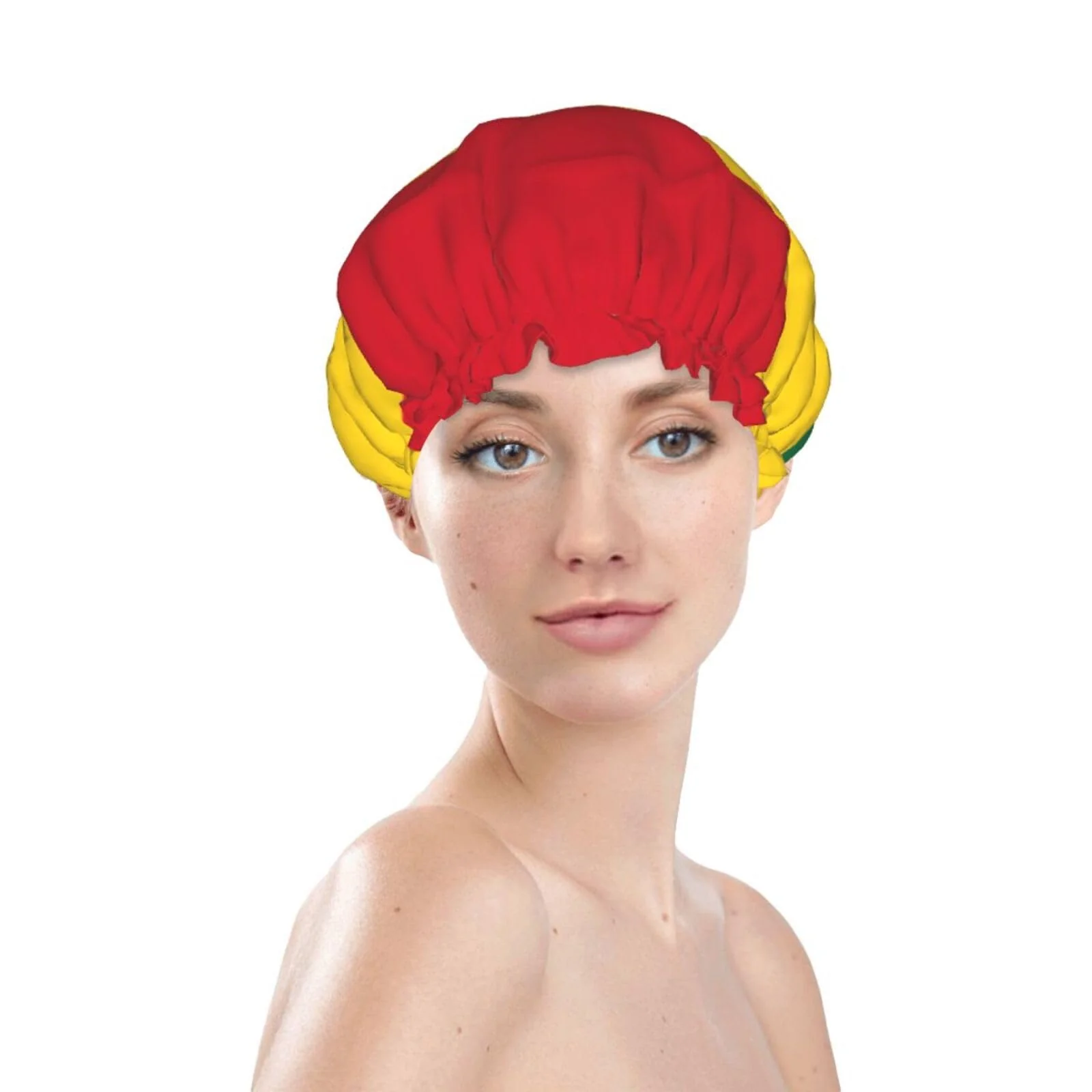 Sophisticated Ghana Flag Prints Shower Cap Double Layer Lined Waterproof Bathing Shower Hat Fine
