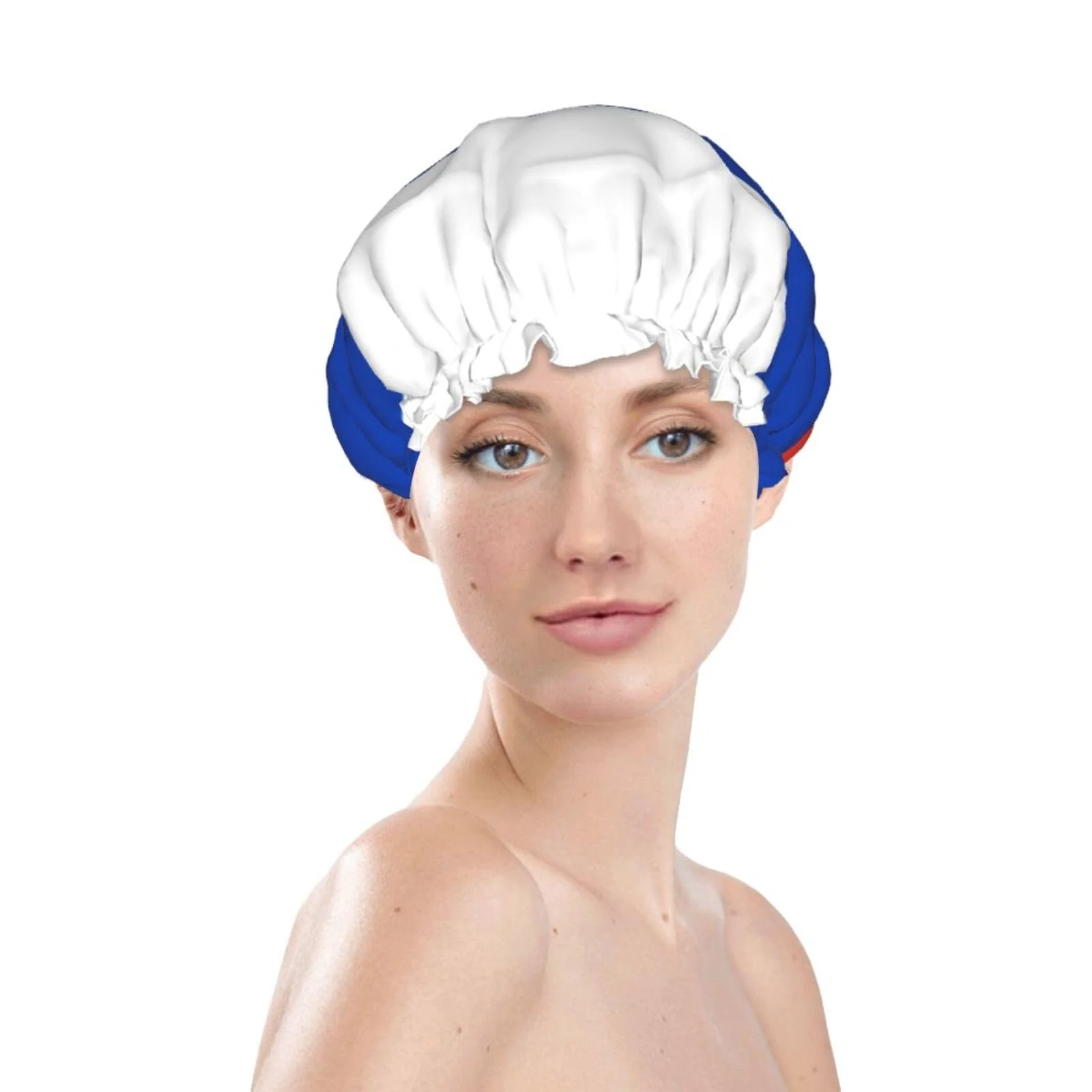 Fine Crafted Russia Flag Prints Shower Cap Double Layer Lined Waterproof Bathing Shower Hat Artisan