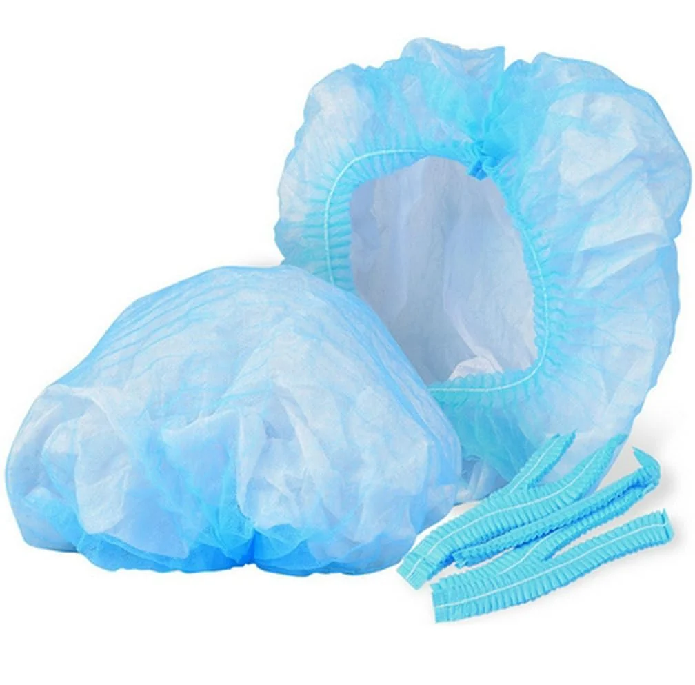 Exceptional HOTWE Disposable Non-woven Caps 100pcs Blue Elastic Hair Net for Catering Salon Spa Shower Bouffant Cap Head Cover for Labs Workshop Nursing Fast