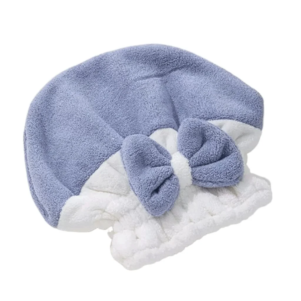 Convenient HIONJIN Dry Hair Cap Women's Double-Layer Thickened Quick-Drying Two-Color Baotou Scrub Hair Shower Cap E Versatile