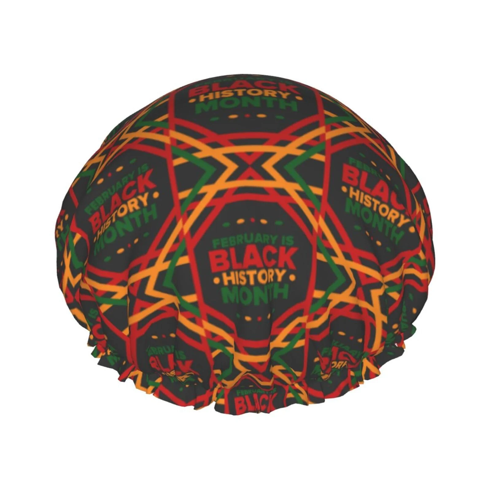 Practical Black History Month Shower Caps Reusable Bath Cap Double Layers Waterproof Shower Cap for Women Long Hair Authentic