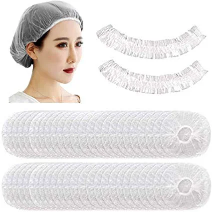 Stylish Disposable Shower Caps 200PCS Disposable Clear Plastic Waterproof Hair Shower Caps for Women Spa Processing caps for hair Home Use Hotel and Hair Modern