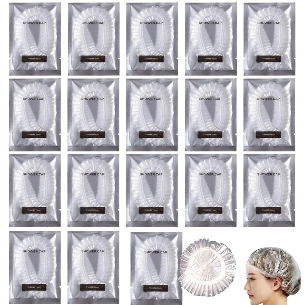 Selected 50Pcs Thick Disposable Shower Caps Individually Wrapped for Hair Salon Genuine