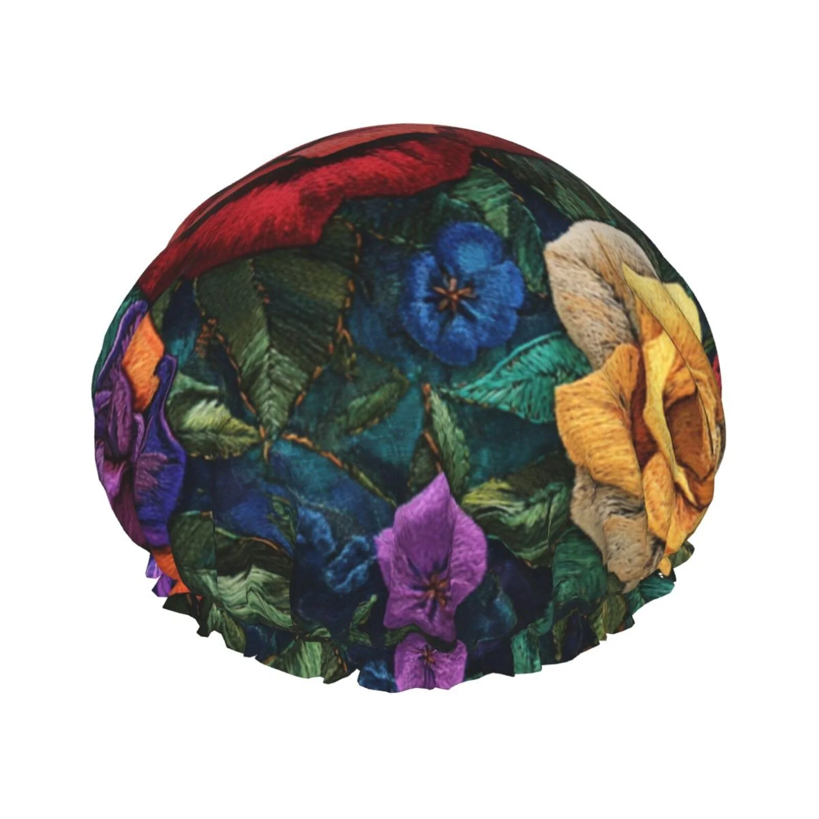 Premium Material patchwork patterns Reusable shower cap - double-layer waterproof elastic environmentally friendly daily use shower cap Fine Crafted