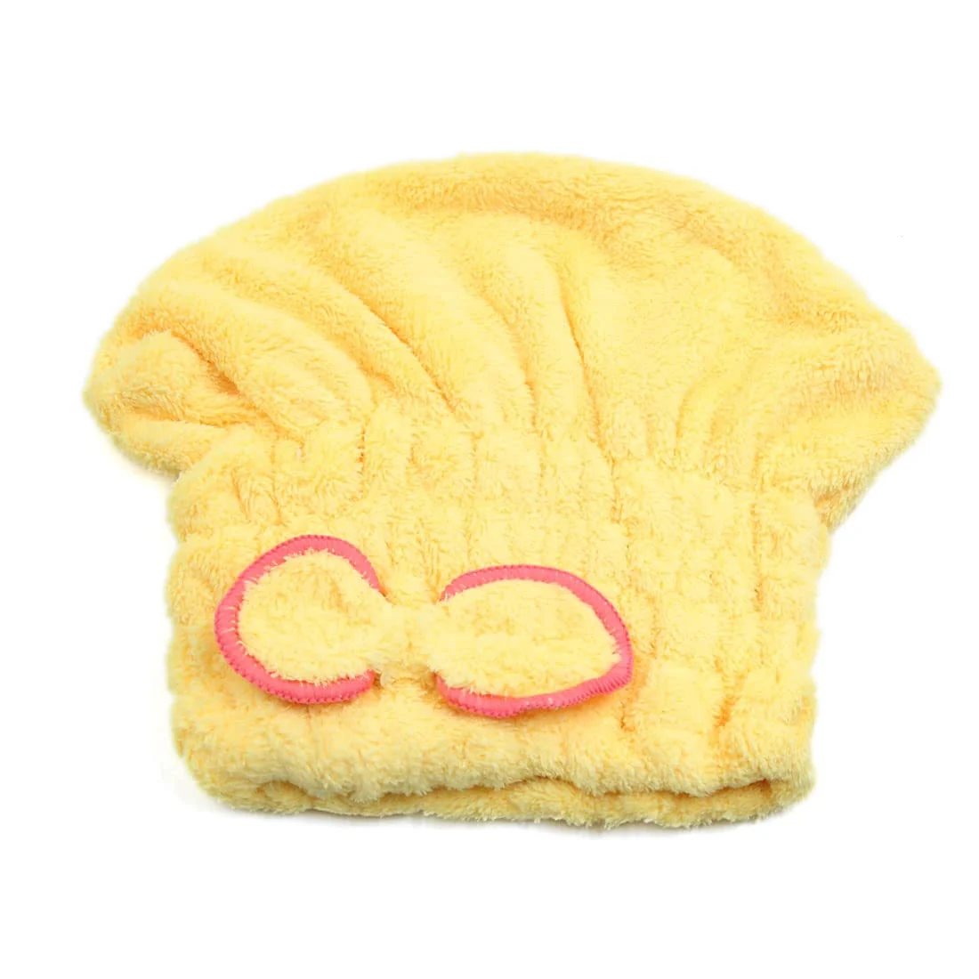High-Grade Ruilogod Yellow Coral Velvet Soft Cute Bowknot Dry Hair Towel Hat Bath Shower Cap for Woman id b83 14b 80c bd1 c1c Elegant
