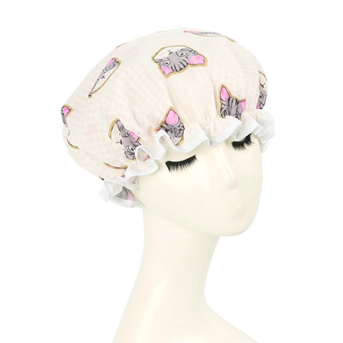 Trusted Ruilogod Polyester PEVA Dual Layer Cat Printing Waterproof Shower Bath Salon Hair Cap Hat id 4b7 b63 149 1cf 07e User-Friendly