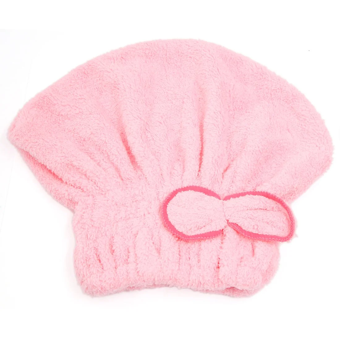Proven Ruilogod Elastic Band Soft Coral Velvet Bowknot Super Absorbent Hat Shower Cap Pink id 00d 1d8 6c9 f6b c78 Top-Quality