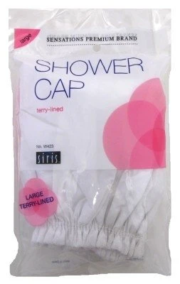 Dependable Siris Shower Cap Large Terry Lined Vinyl Assorted Colors Pack of 6 Specialty