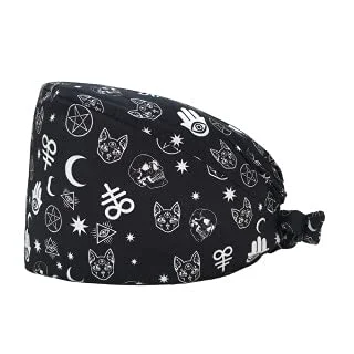 Sophisticated Working Caps with Buttons Adjustable Scrub Cap Nurse Hair Cover Fashion Printed Hair Head Covers Hats for Women Men Healthy