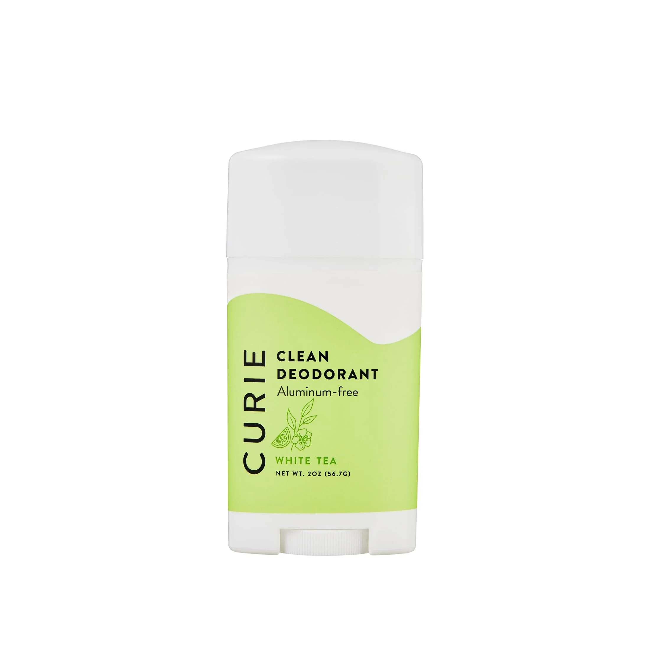 Sustainable Curie Aluminum Deodorant - White Tea 2oz Stick - Natural Deodorant Paraben Cruelty Non-Toxic Traditional