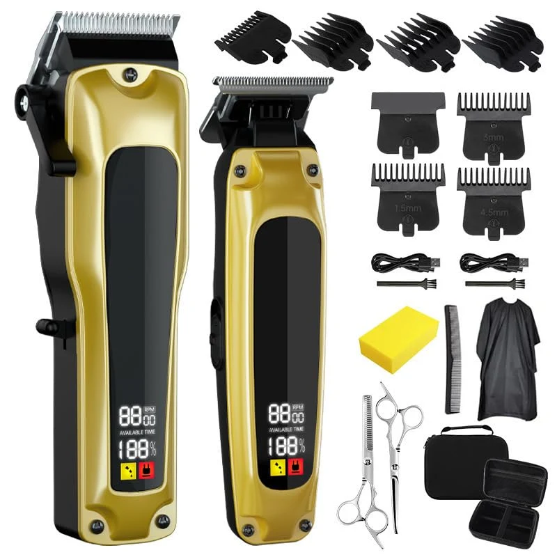 Verified Professional Hair Clippers for Men Cordless Trimmers Kit with LED Display 3 Gears 7 Guide Combs Electric Beard Trimmer for Kid Beards Haircut Grooming Specialty