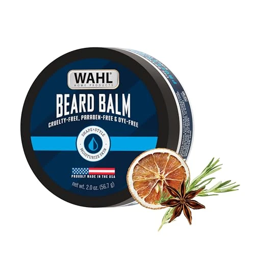 Durable Wahl Beard Balm for Men - Shapes and Styles Facial Hair - Leave in Conditioner for a Light Hold for All-Day Control - With Shea Butter Aloe Mango Soft