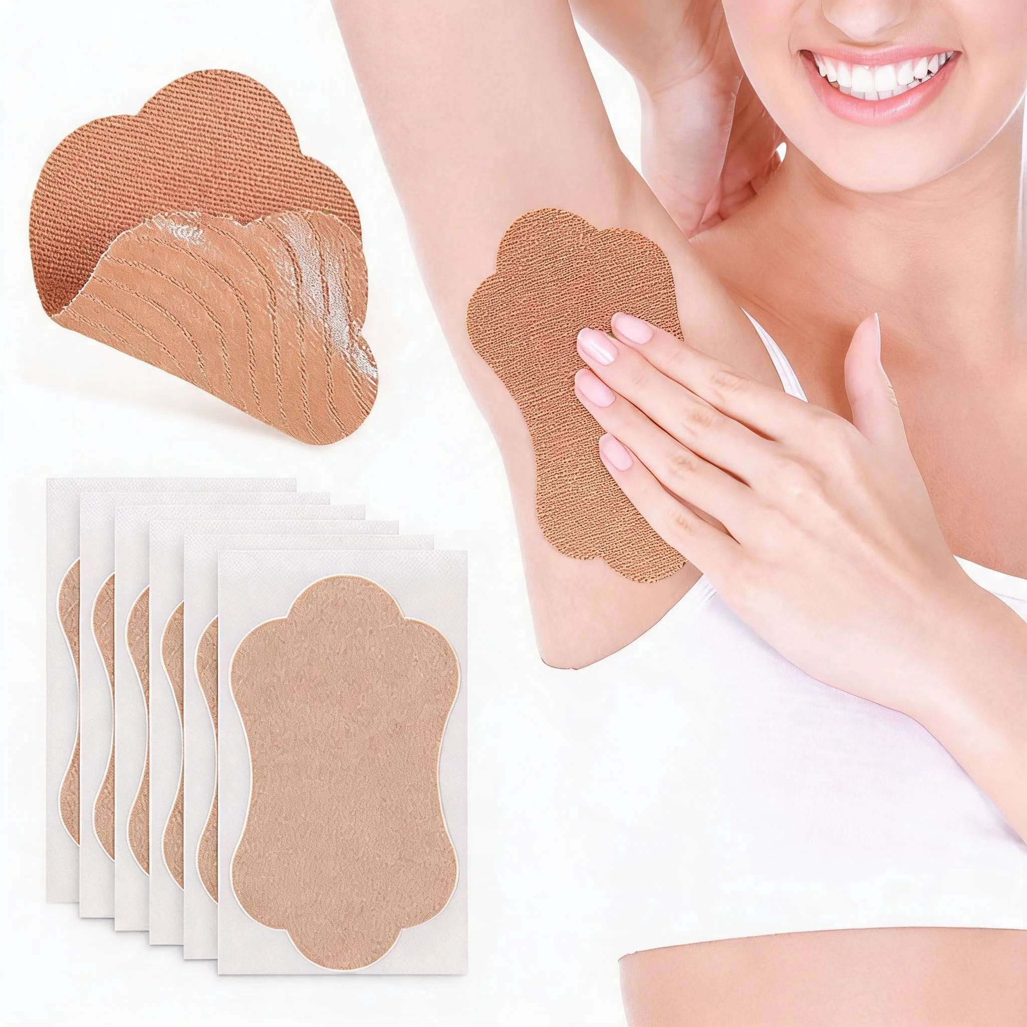 Recyclable Underarm 50Pcs Disposable Stretch Cotton Sweat Absorbent Patch for Men Women Slim Sweat Absorption Pads for Exercising Stylish