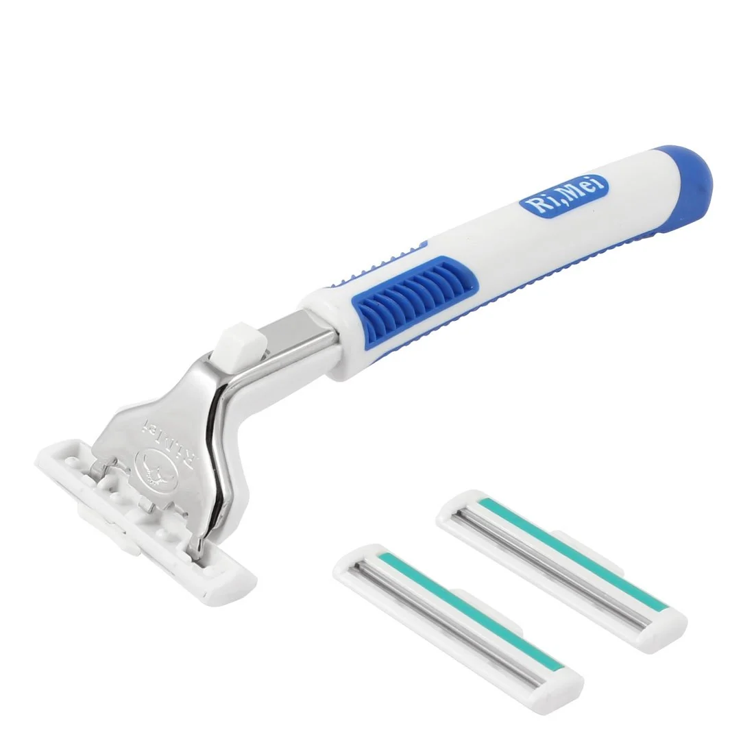 Long-Lasting Ruilogod Men Blue Rubber Coated Manual Shaver w 3 Double Layer Blades id 517 bda c60 481 0f4 Specialty